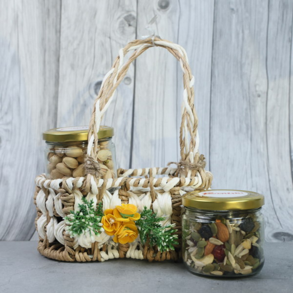 Two Jar Cane Basket