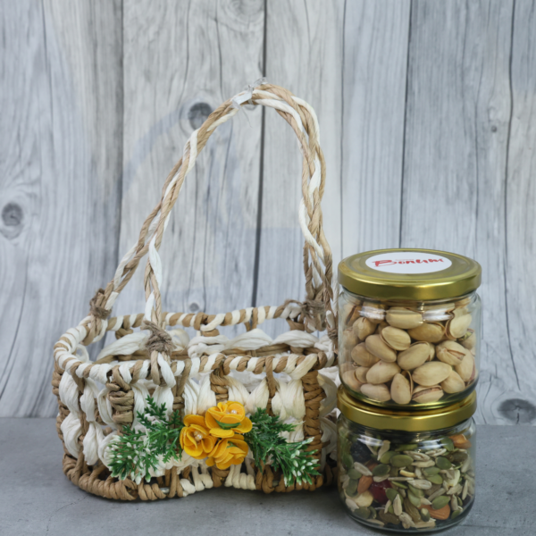 Two Jar Cane Basket