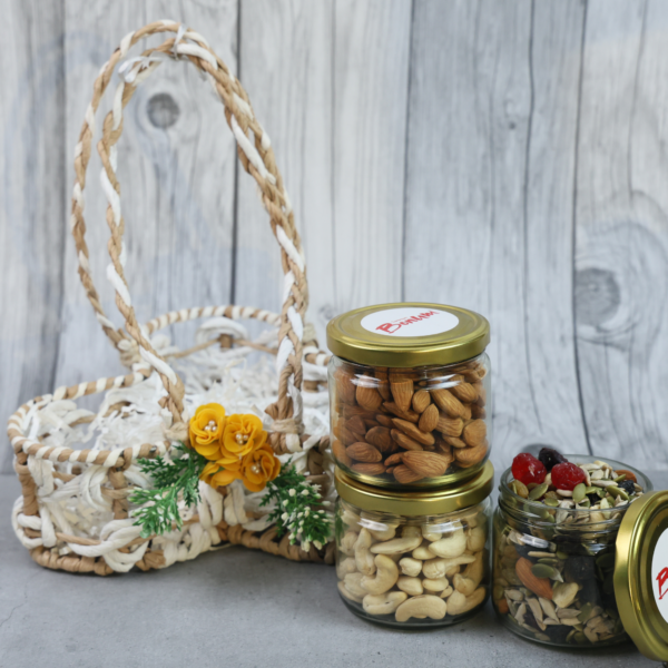 Three Jar Cane Basket